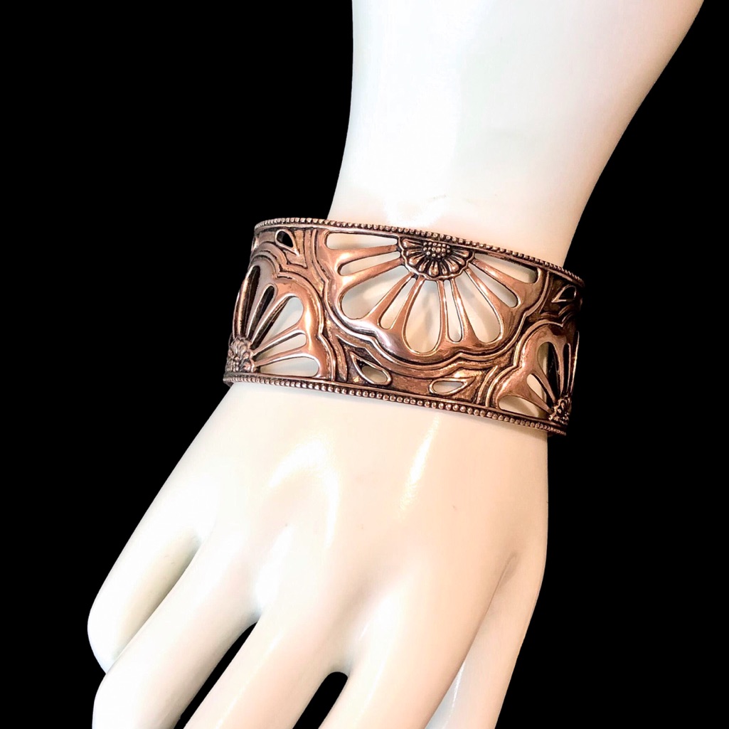 Barse Copper Cuff Bracelet With Southwestern Cut Out Design Mint Condition Vtg 350$
